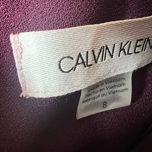 NWT Calvin Klein, Plumb Midi Work Dress, Bow and Gold Zip Details, Size 8 - Picture 6 of 6